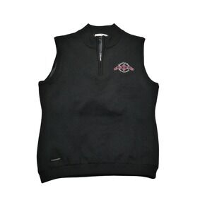 Fairway & Greene Vest Womens Small Wool Quarter Zip Interlachen Golf‎ 1909-2009